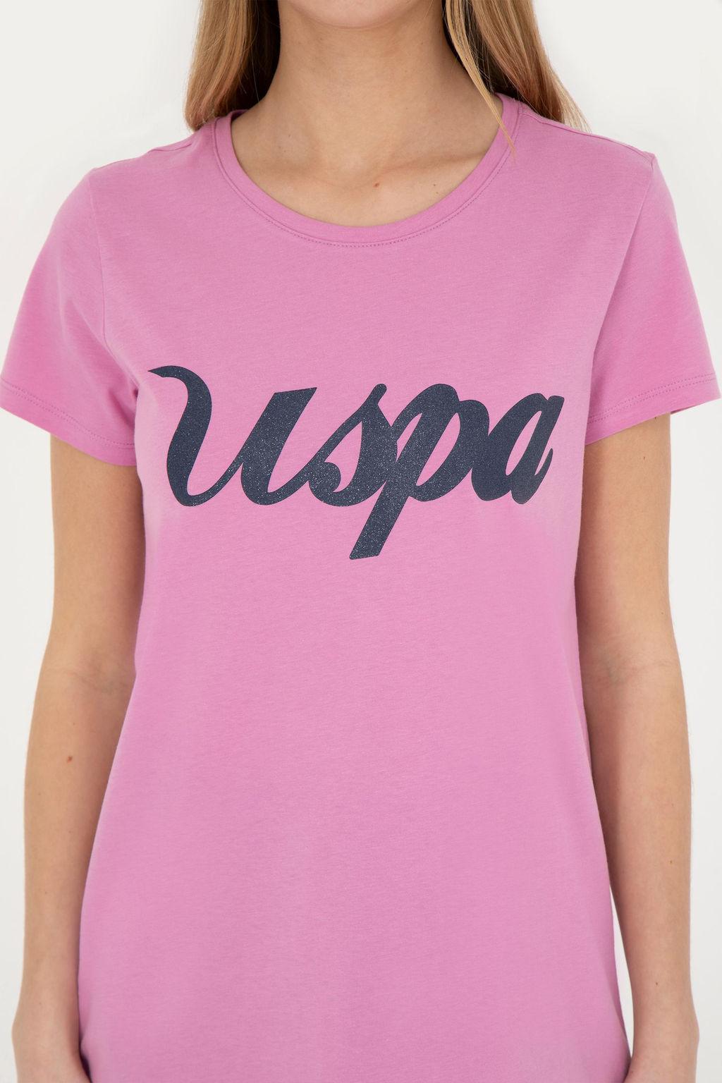Женская фиолетовая футболка с круглым вырезом - U.s. polo assn фото 14