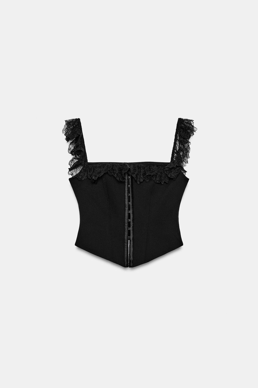 TOP CORSETERO ENCAJE / Negro