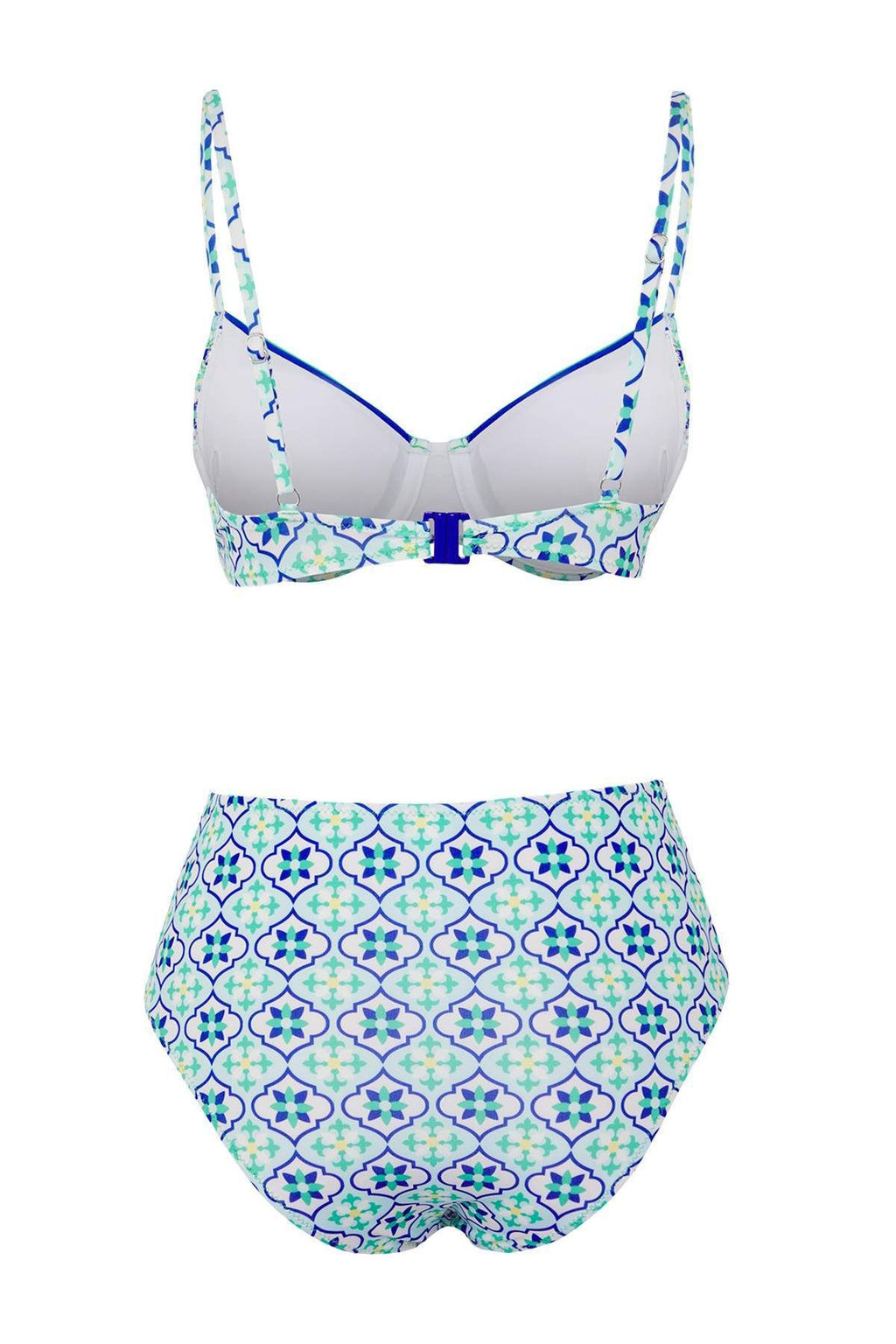 Sal Desenli Balconette Yuksek Bel Regular Bikini Tak?m? TBESS25BT00142
