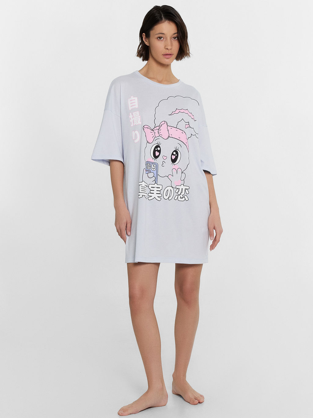 Туника женская домашняя голубая с принтом - Mark formelle фото 2