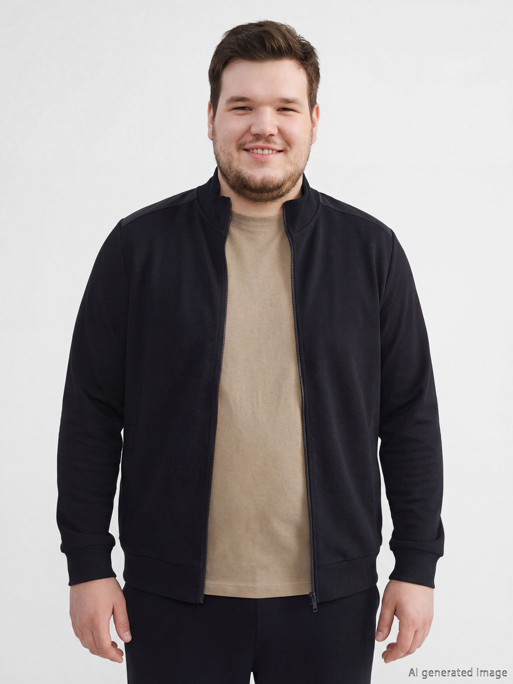 Dik Yaka Erkek Fermuarl? Sweatshirt