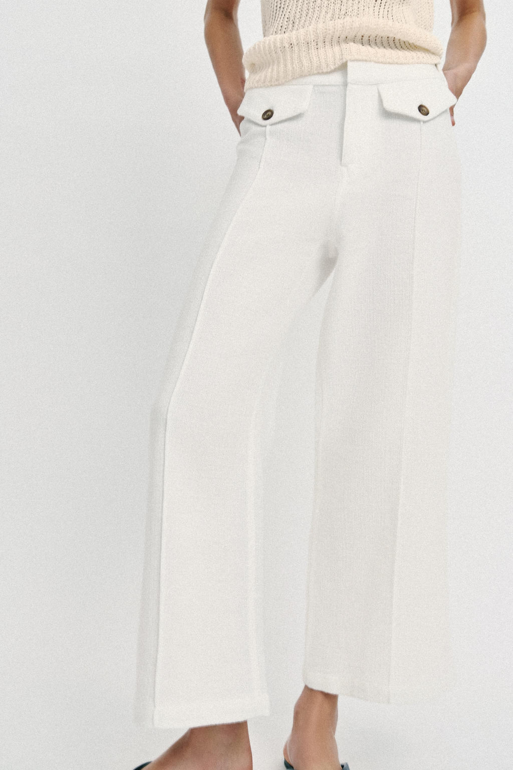 PANTAL?N CULOTTE TEJIDO R?STICO / Crudo - Zara фото 9