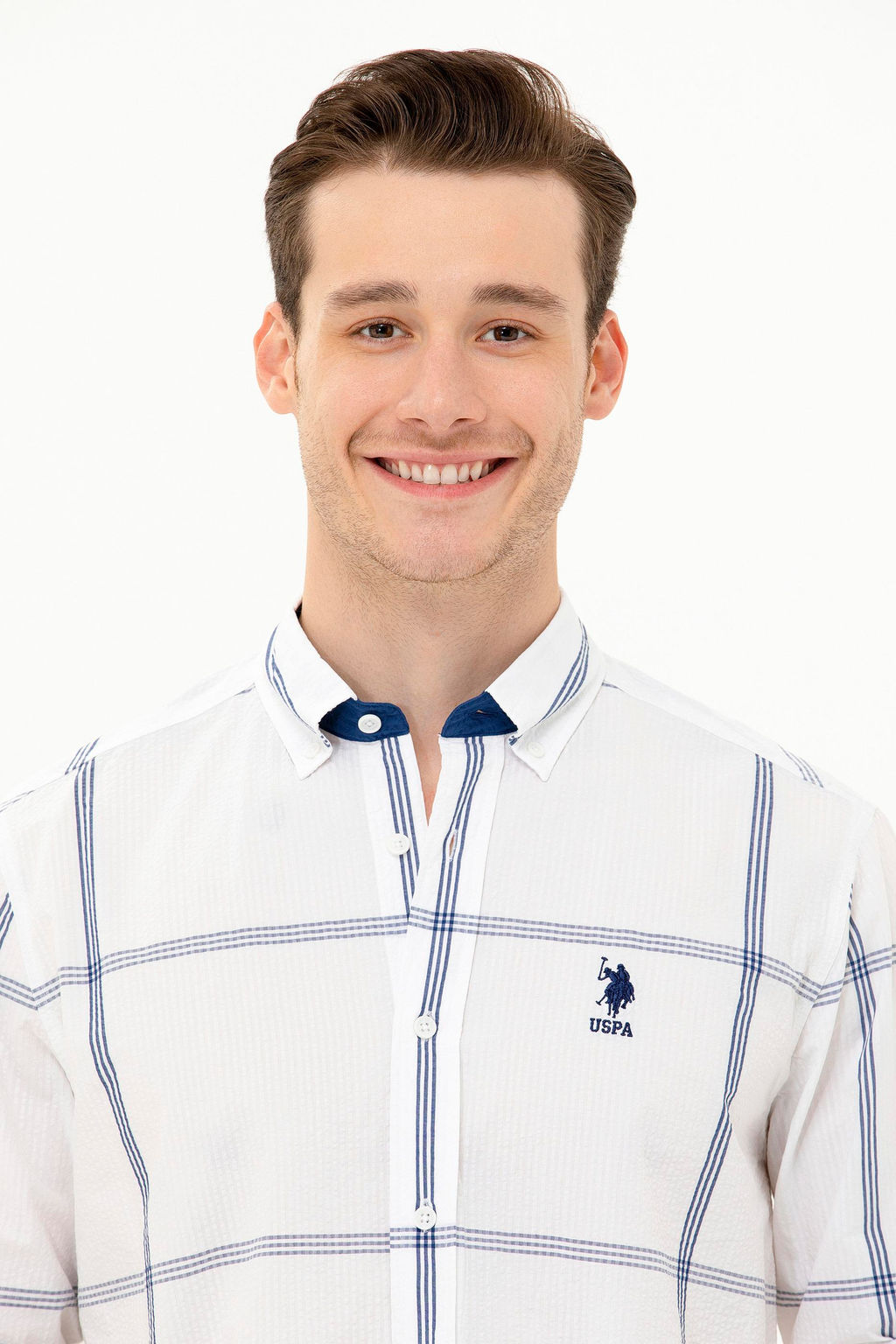 Мужская белая рубашка с длинным рукавом - U.s. polo assn фото 3