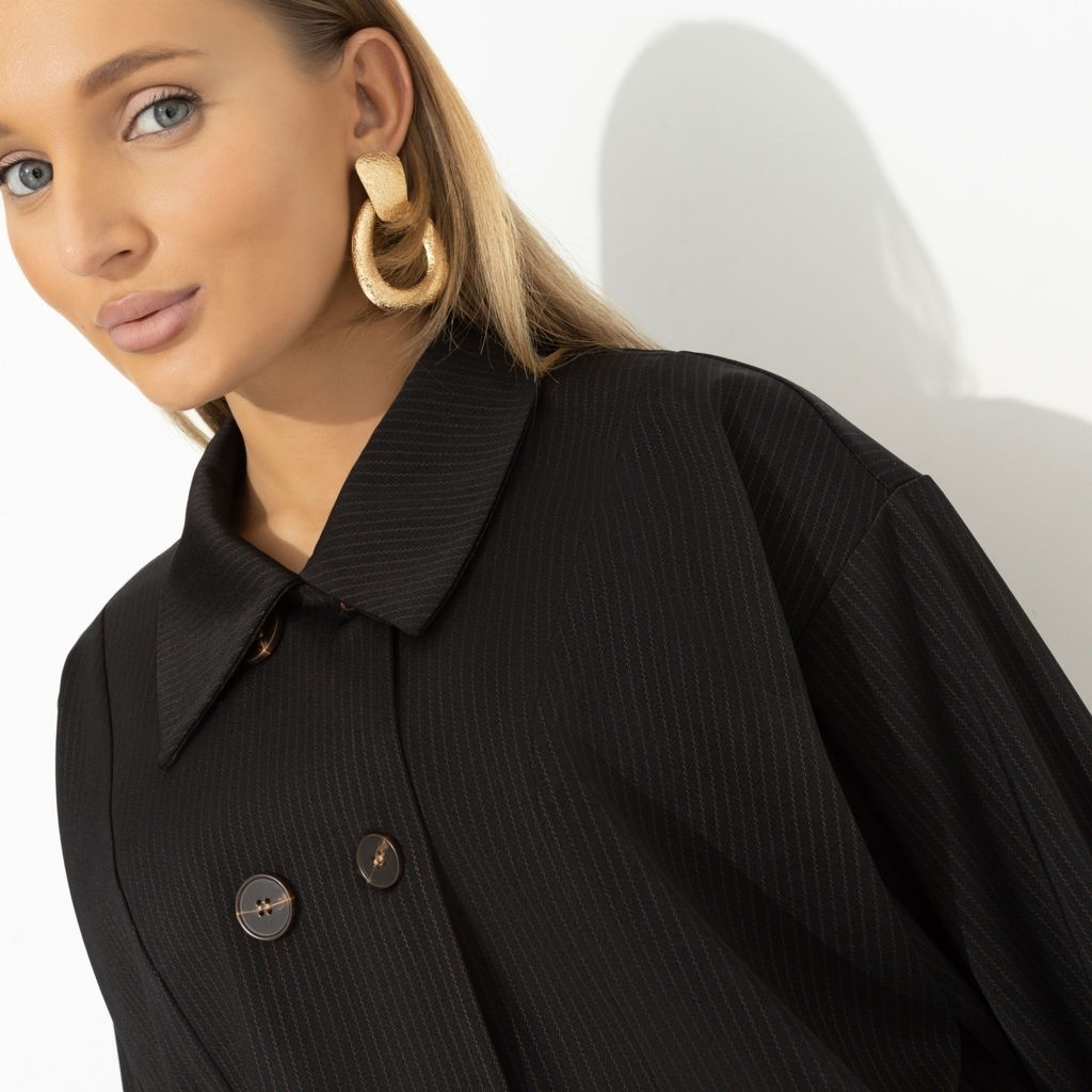 Жакет в полоску, Безупречные манеры (черный) - Charutti фото 3