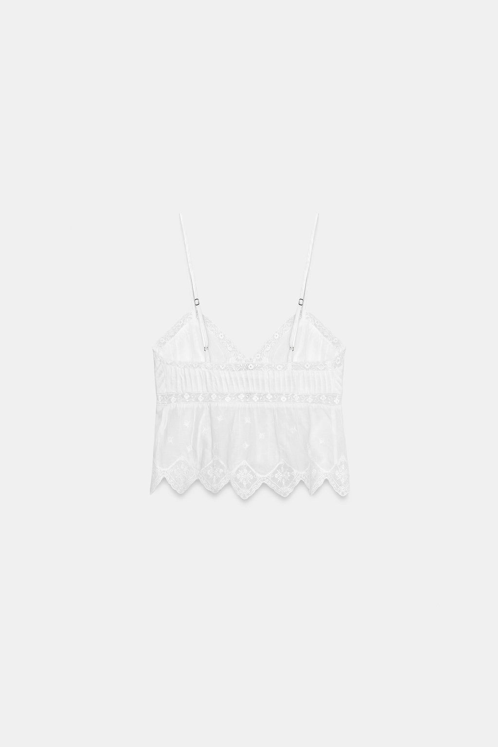 TOP TIRANTES BORDADOS LAZOS / Crudo - Zara фото 3