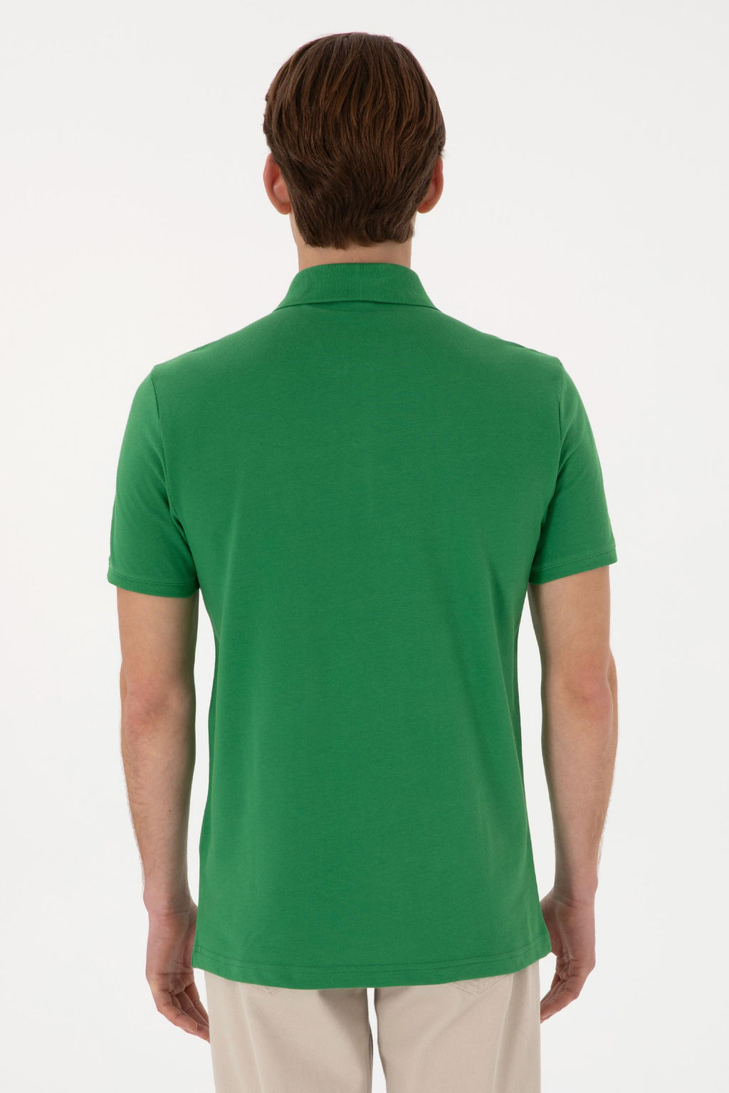 Erkek Slim Fit Polo Yaka Ye_il Basic Ti__rt - U.s. polo assn фото 5