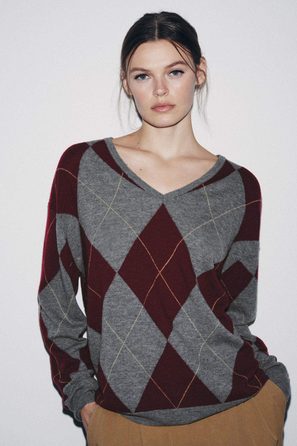 100% WOOL DIAMOND SWEATER - Zara фото 2