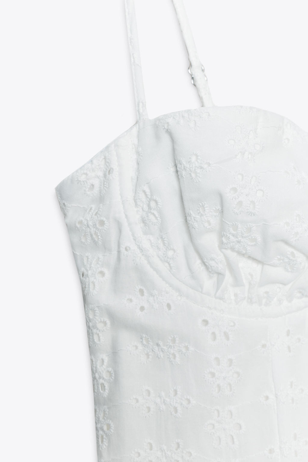 MIDI CORSET DRESS WITH CUTWORK EMBROIDERY - Zara фото 10