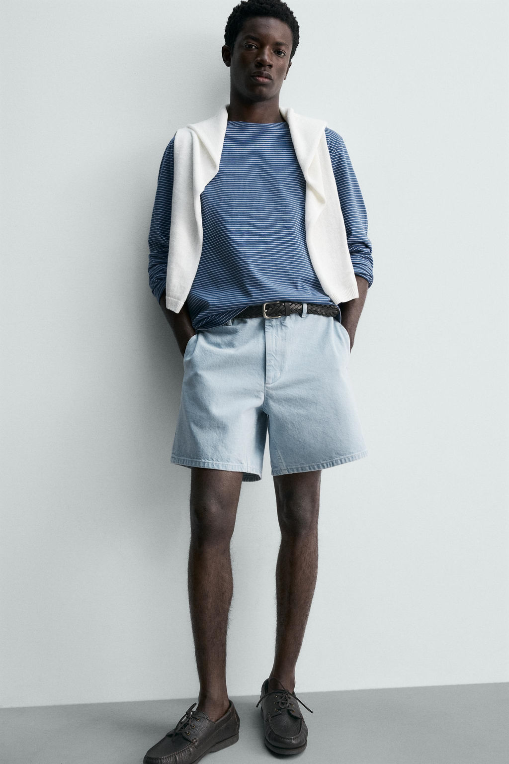 BERMUDA CHINO DENIM / Azul claro