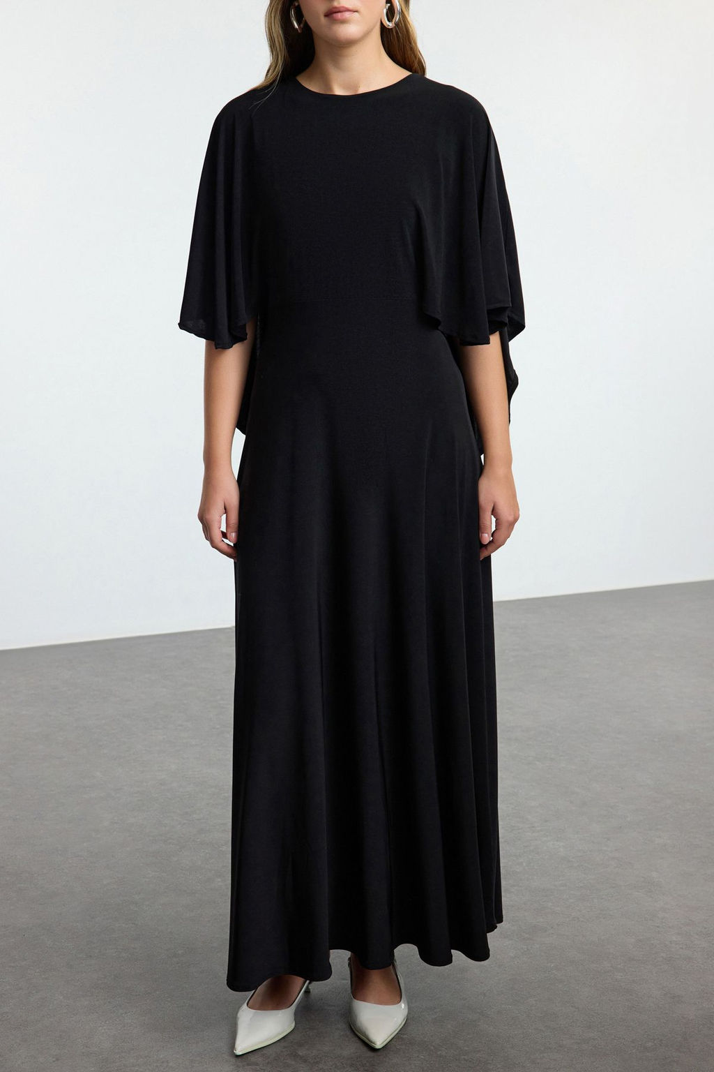 Siyah Relaxed Kal?p Skater Maxi Esnek Orme Elbise TWOAW25EL00464 - Trendyolmilla фото 3