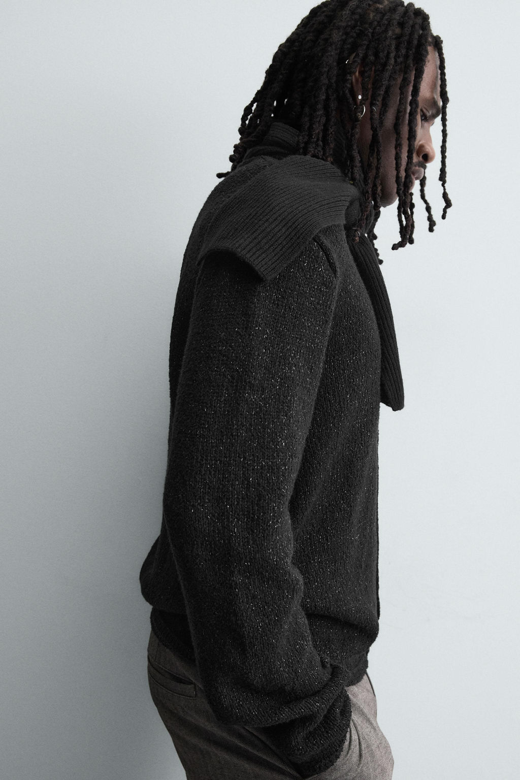 SHINY TEXTURED CARDIGAN