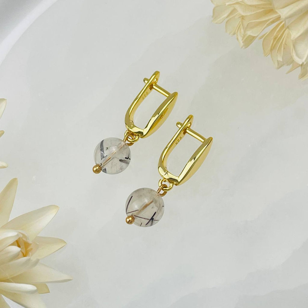 Серьги из Кварца с Турмалином - Радуга самоцветов фото 2