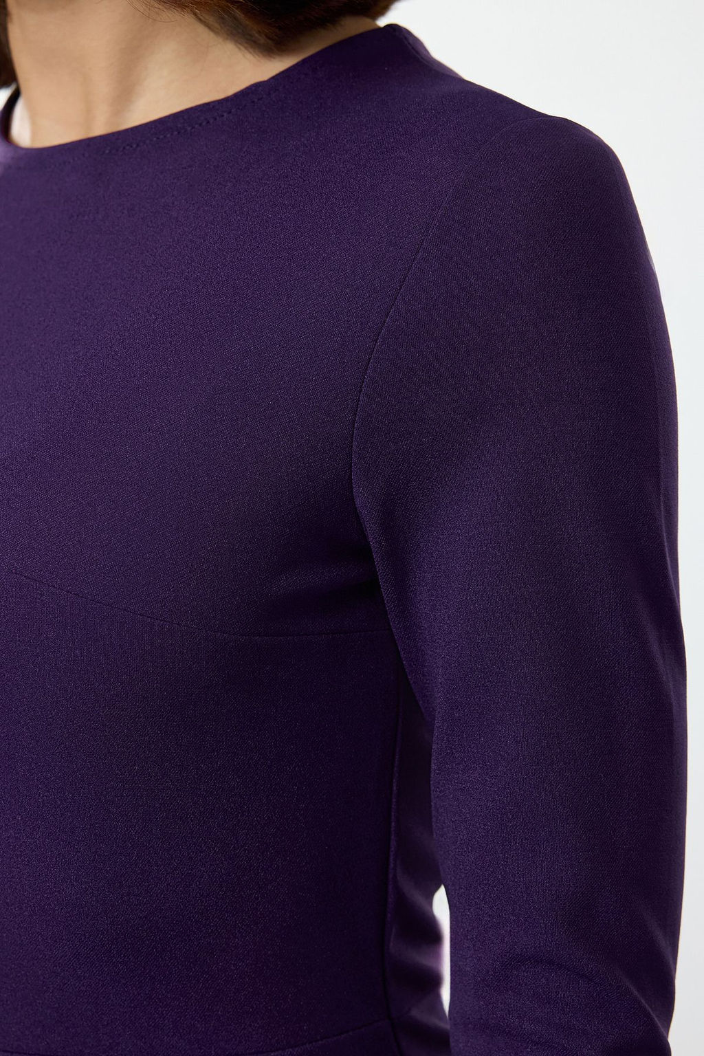 TRENDYOLMILLA Mor Duz Buzgu/Drape Detayl? Bodycone/Vucuda Oturan Mini Orme Elbise TWOAW25EL00230