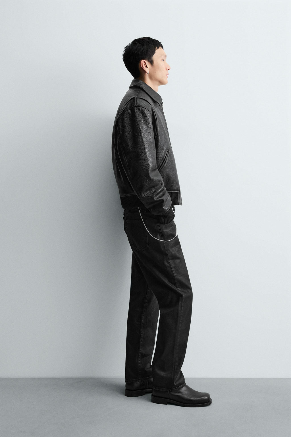 QUILTED FAUX LEATHER JACKET