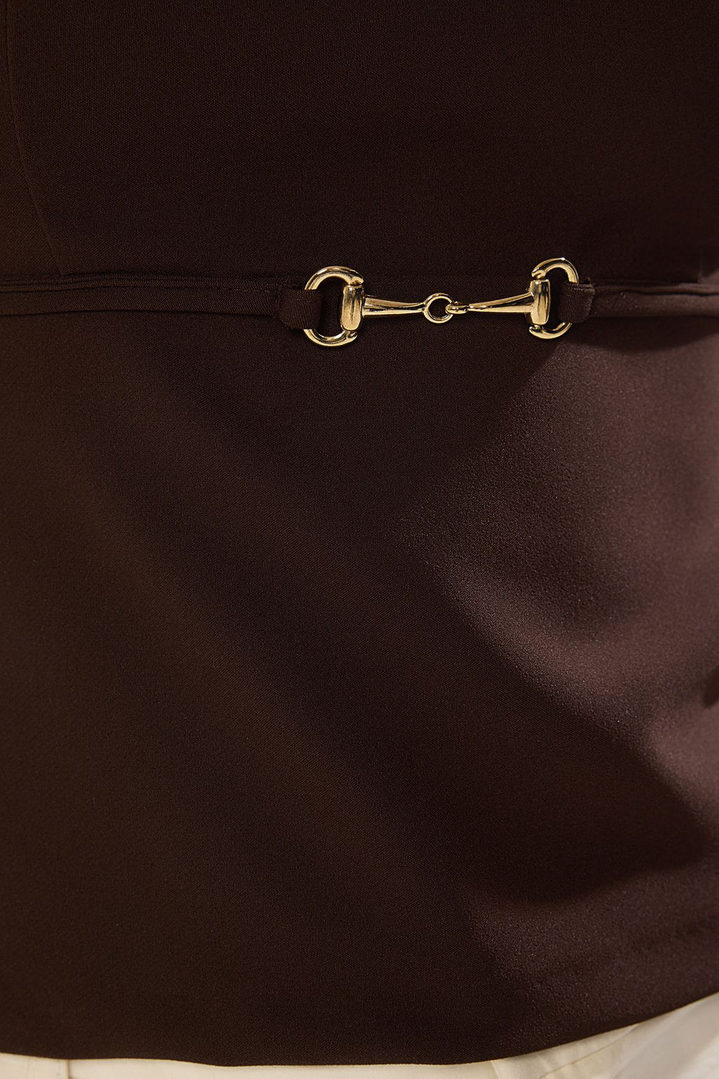 Trendyolmilla Kahverengi Straplez Fitted Ince Sus Kemer Detayl? Dokuma Bluz TWOSS25BZ00421 фото 7