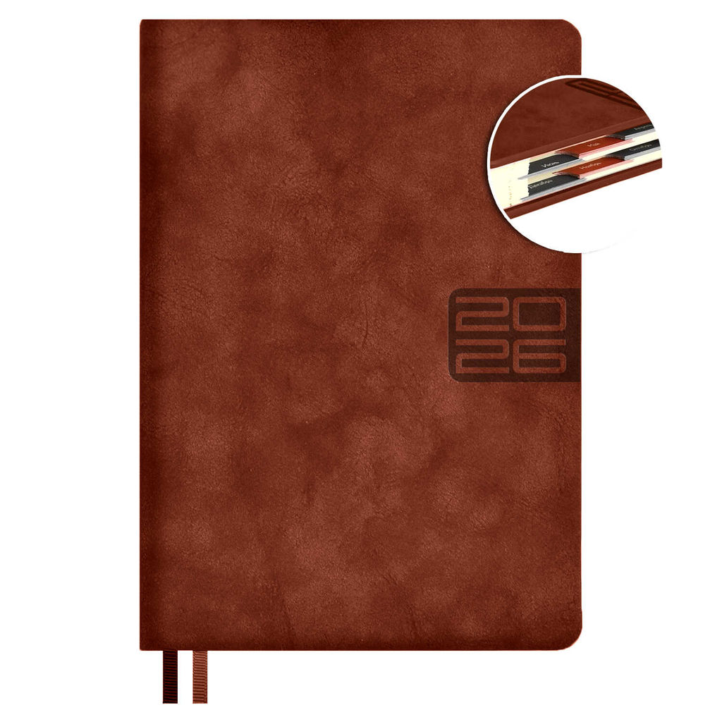 Ежедневник датированный 2026 ESCALADA, #ДУМАЙ КАК МИЛЛИАРДЕР, А5, 176 л., арт. 70240/ 15 ТИВОЛИ ГЛОСС КОРИЧНЕВЫЙ