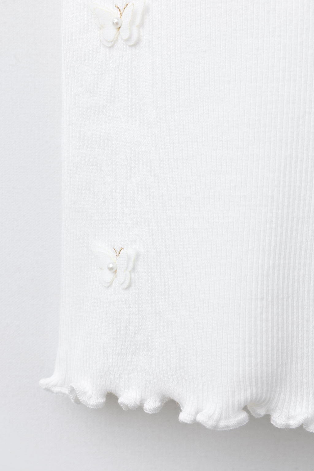 RIBBED BUTTERFLY AND FLOWER T-SHIRT - Zara фото 4