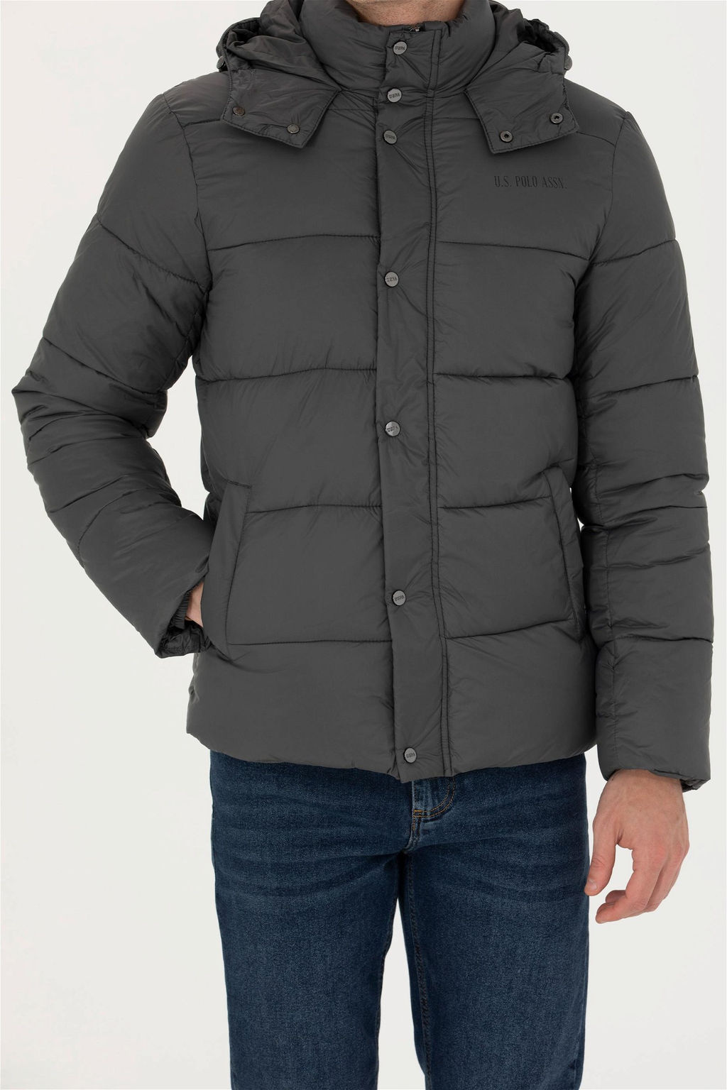 U. S. Polo Assn / Мужское пальто антрацитового цвета - U.s. polo assn фото 13