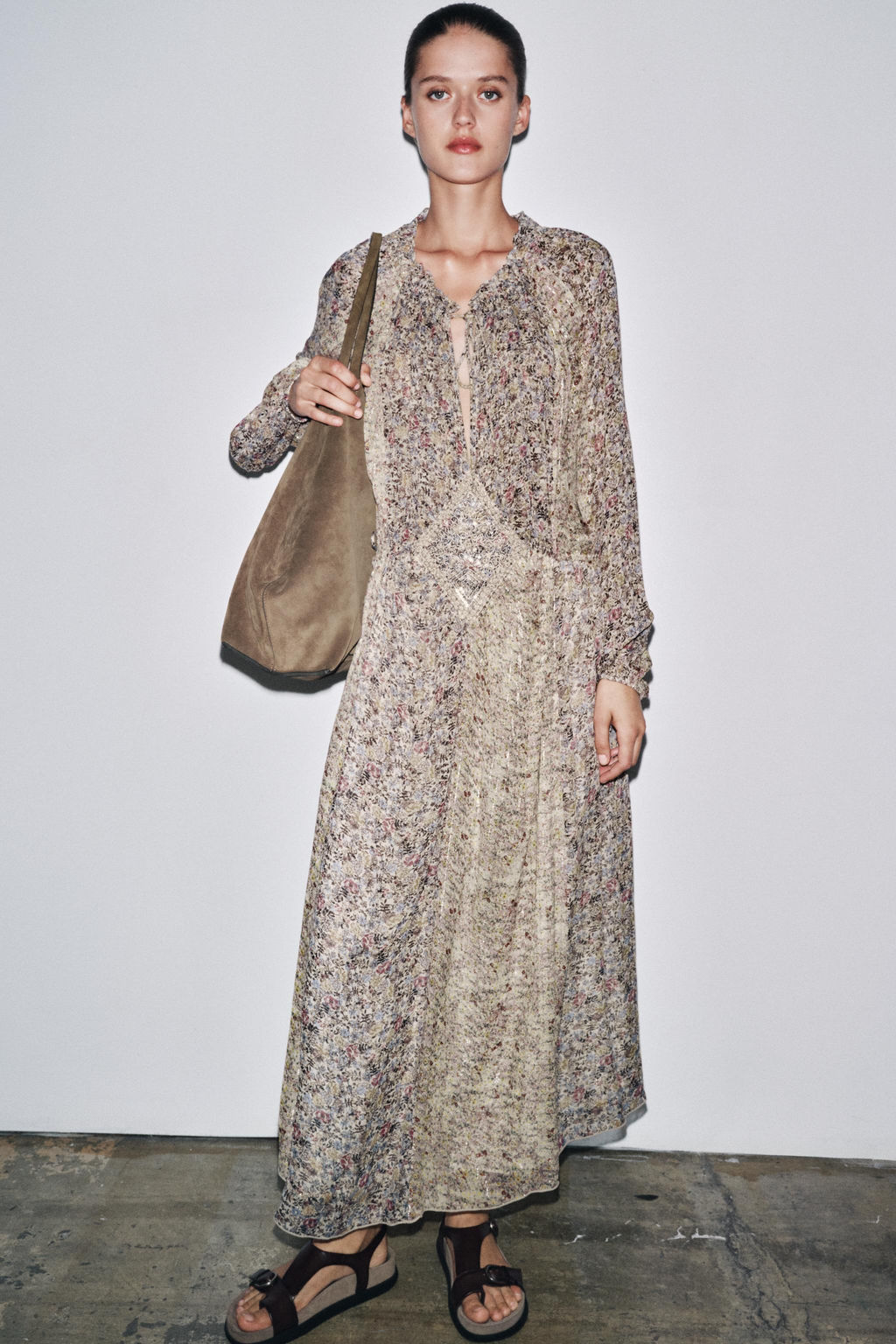 ZW COLLECTION METALLIC THREAD DRESS - Zara фото 9