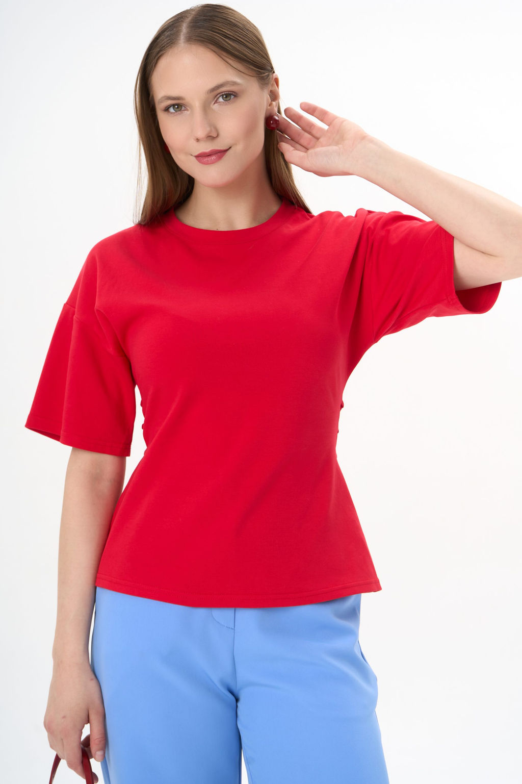 Футболка с завязками Николь (красный) - Эльза фото 19