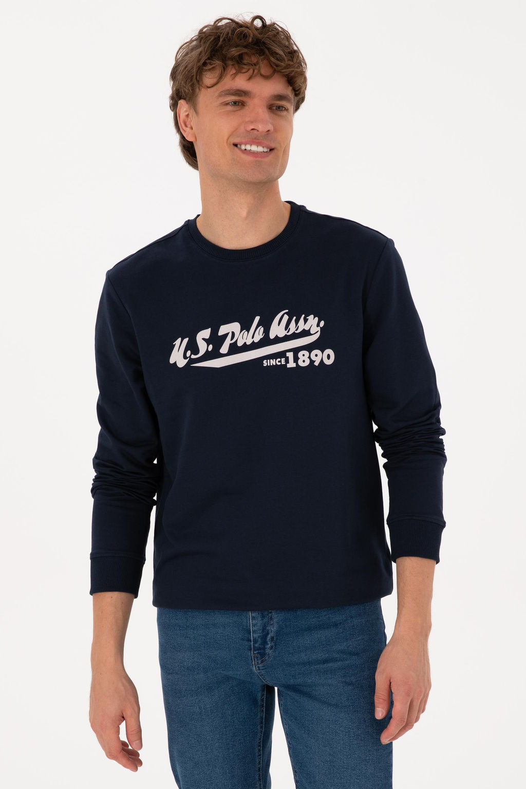 Erkek Bisiklet Yaka Regular Fit Lacivert Sweatshirt - U.s. polo assn фото 3