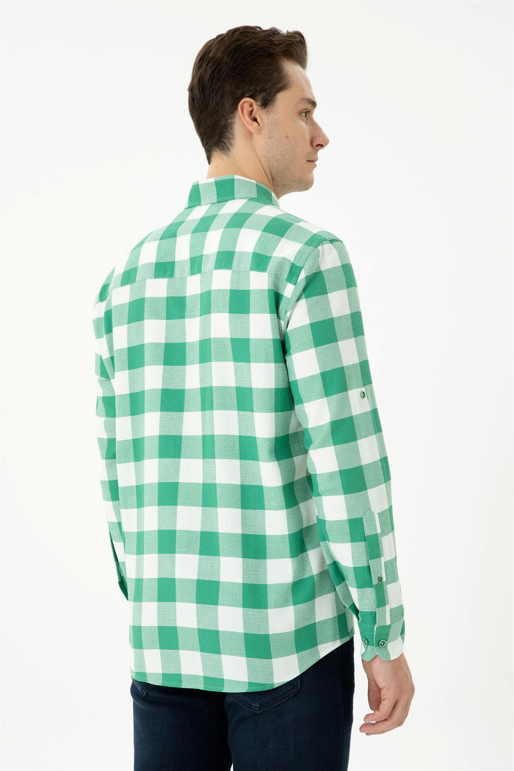 Мужская зеленая рубашка с длинным рукавом - U.s. polo assn фото 5