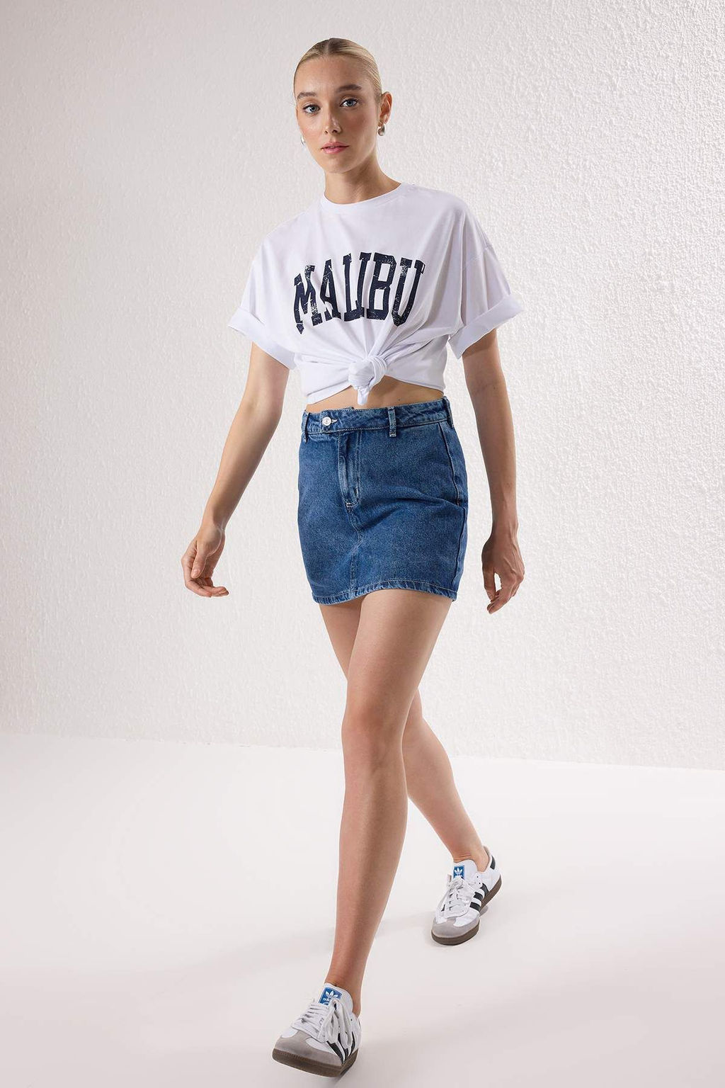 TRENDYOLMILLA Siyah Mini Denim Sort Etek TWOSS25SR00079  фото 2