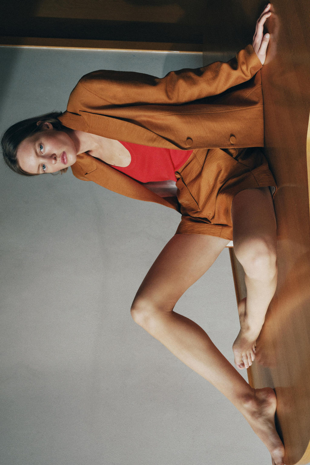 BLAZER CON LINO BOT?N FORRADO / Curry - Zara фото 7