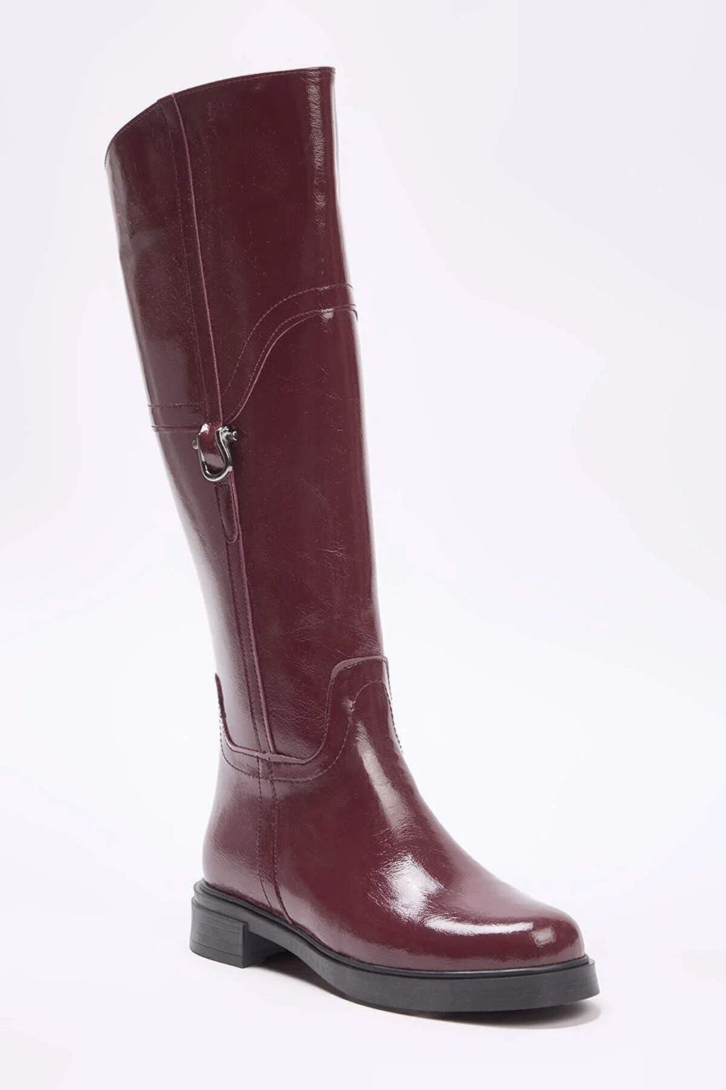 Siyah Tokal? Fermuarl? Yuvarlak Burun Kad?n Duz Topuklu Binici Cizme
TAKAW26CZ00009 - Trendyolmilla фото 7