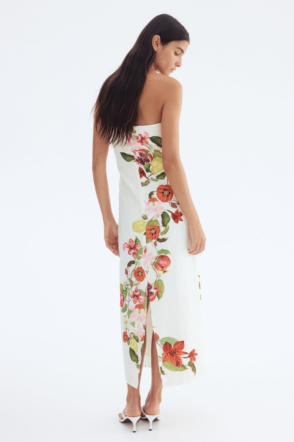 Vestido estampado en mezcla de lino - H&m фото 2