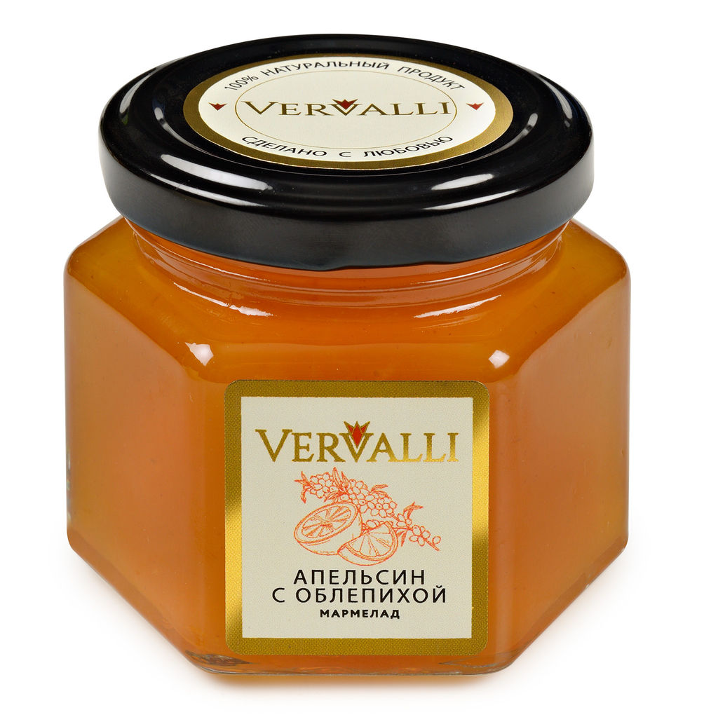 Мармелад Апельсин с облепихой ТМ VERVALLI в банке 120 гр