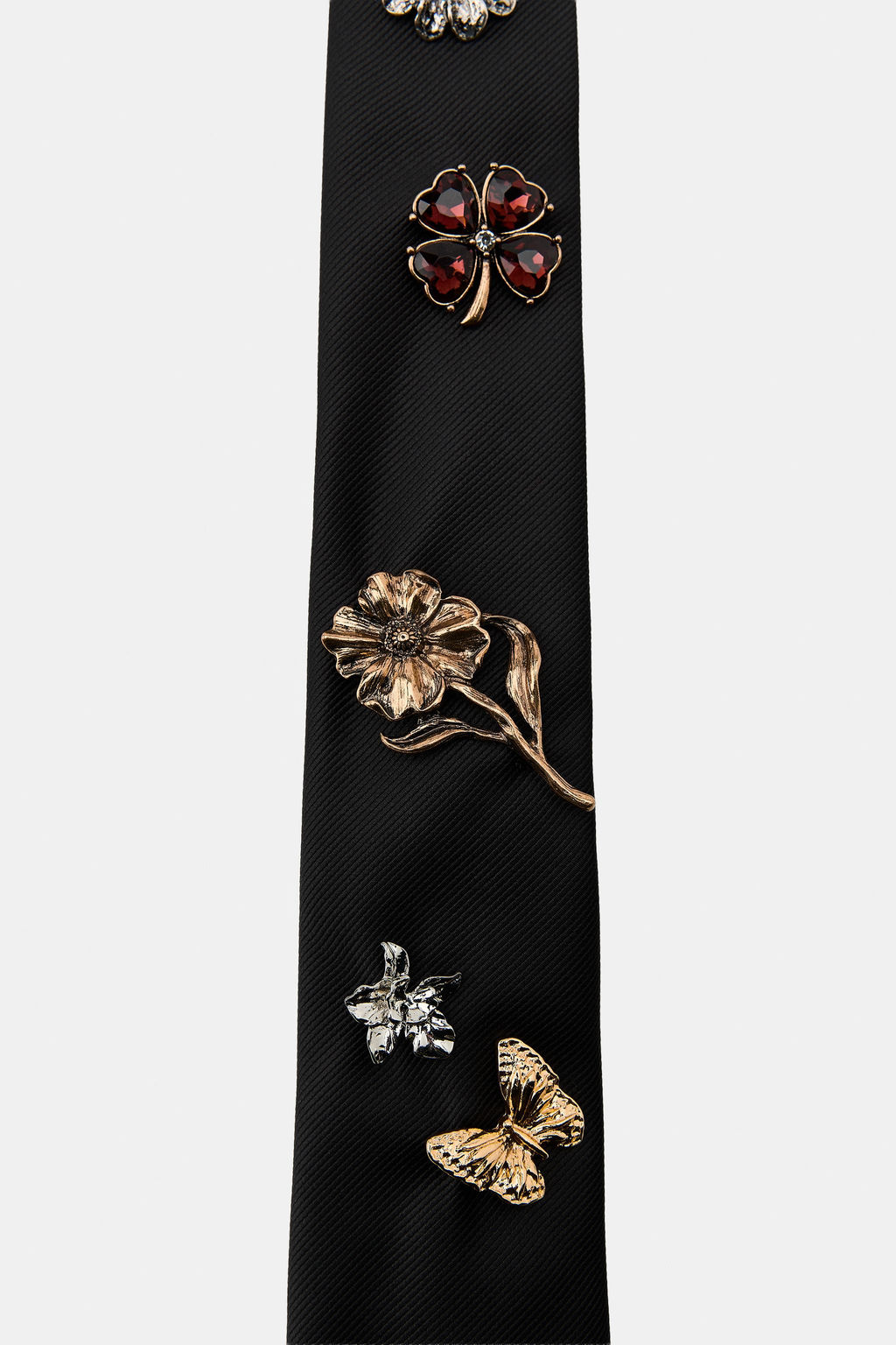 BUTTERFLY FLOWER CHARM TIE - Zara фото 3