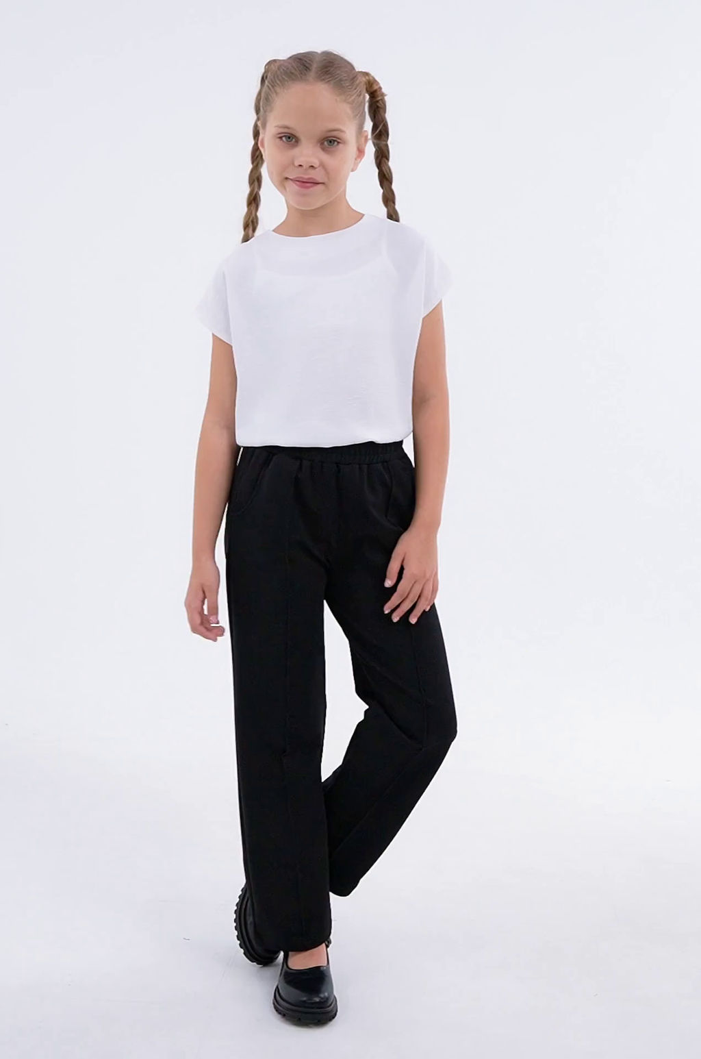 Брюки для девочки из футера Happy Fox  фото 15