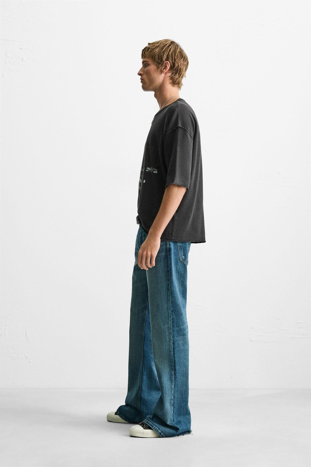WASHED PRINT KNIT T-SHIRT - Zara фото 4