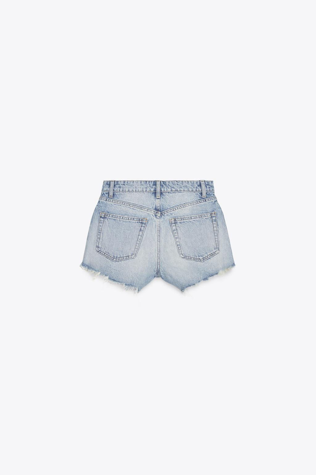 HIGH-WAIST CURVED DENIM SHORTS - Zara фото 20