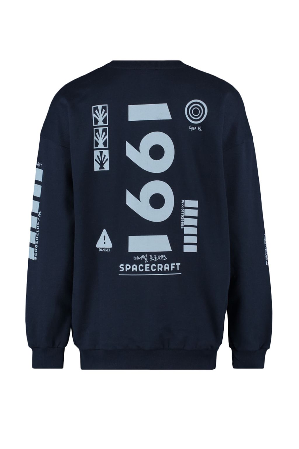 TRENDYOL MAN Siyah Oversize/Genis Kesim Yaz? S?rt Bask?l? Sweatshirt TMNAW22SW0801 - Trendyolmilla фото 8