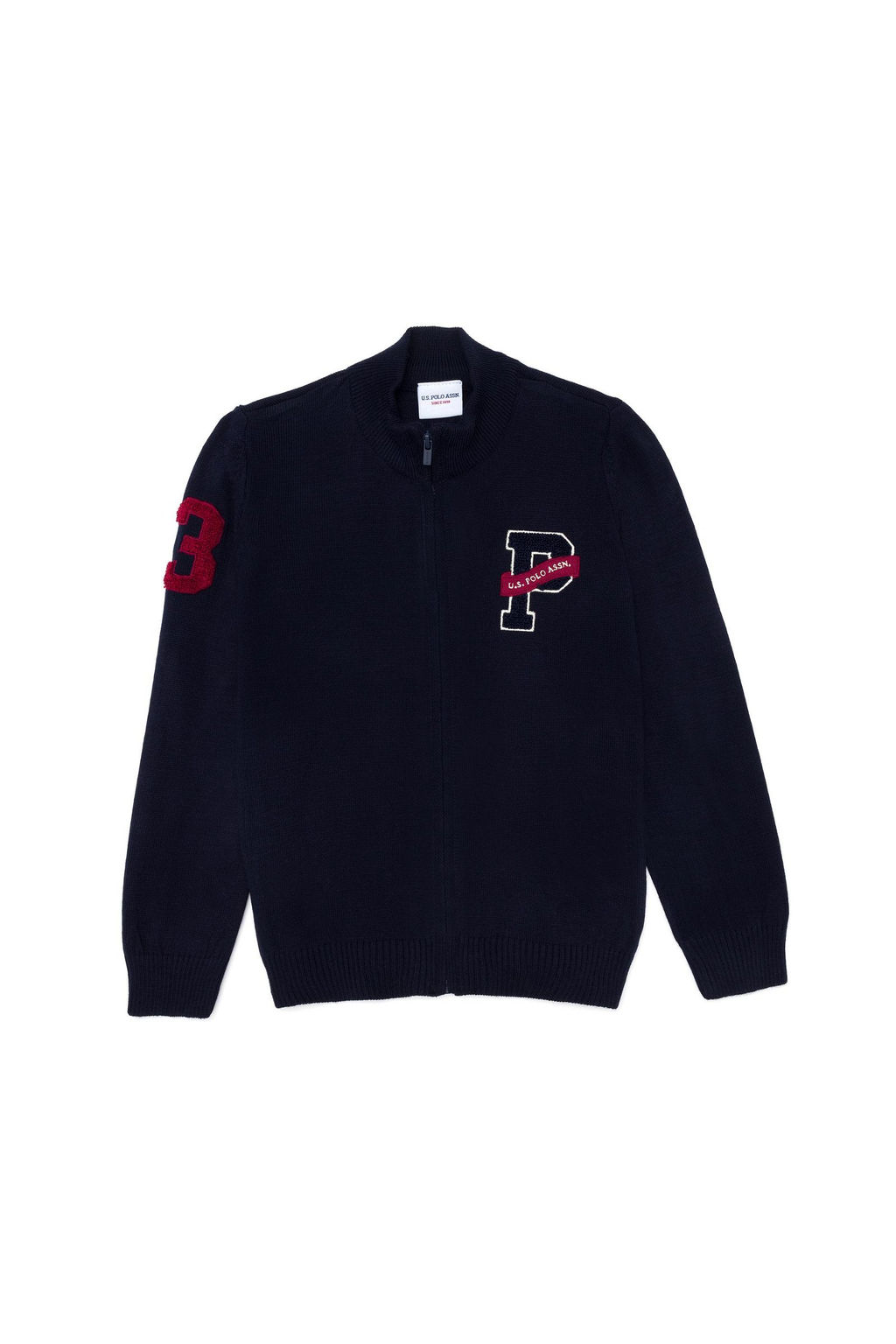 U. S. Polo Assn Темно-синий вязаный кардиган на молнии для мальчика - U.s. polo assn фото 5