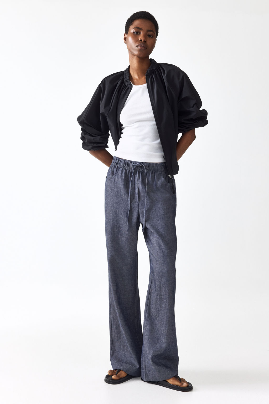 Pantal?n recto con cord?n de ajuste - H&m фото 3
