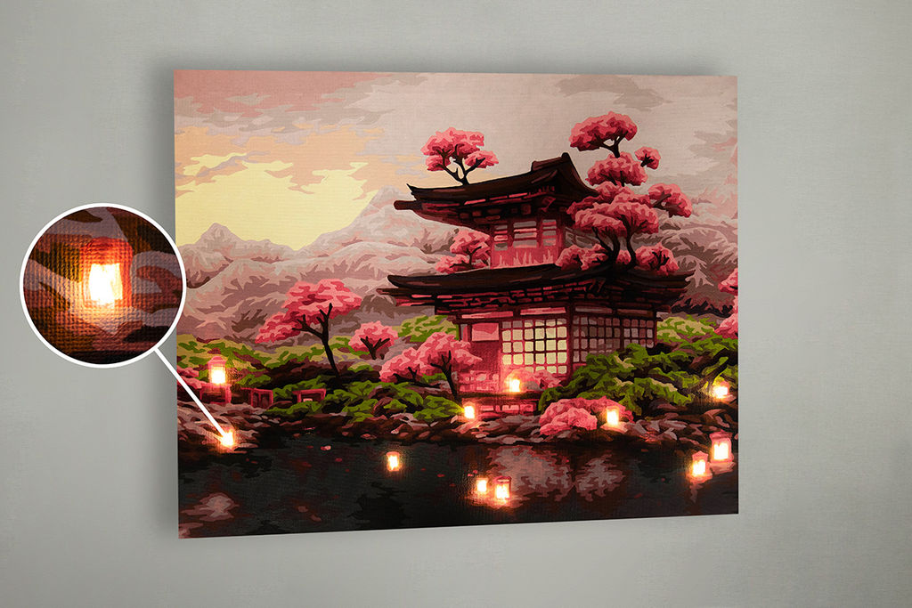 ФРЕЯ PNB/PLDD-182 Набор для раскрашивания по номерам ( со светодиодами ) 50 х 40 см День цветения сакуры