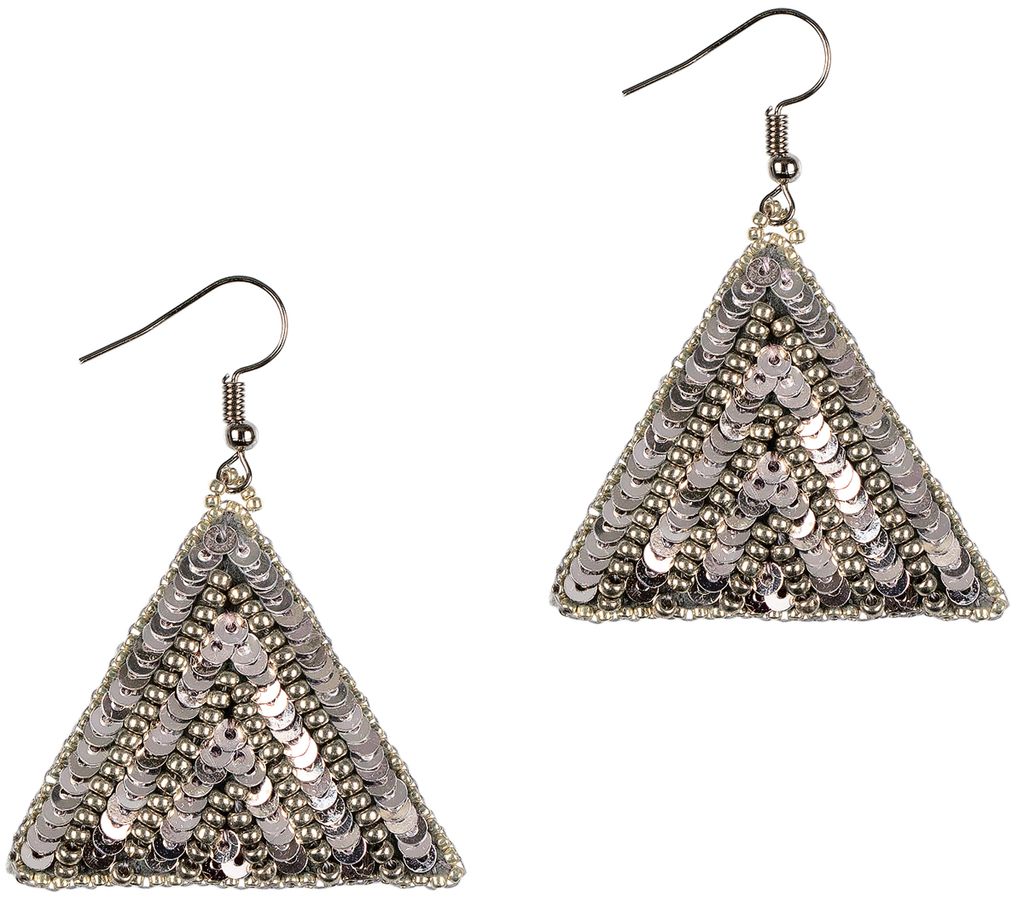 Klart набор для вышивания 10-511 Серьги треугольные. Серебряный орнамент 4 х 3.5 см