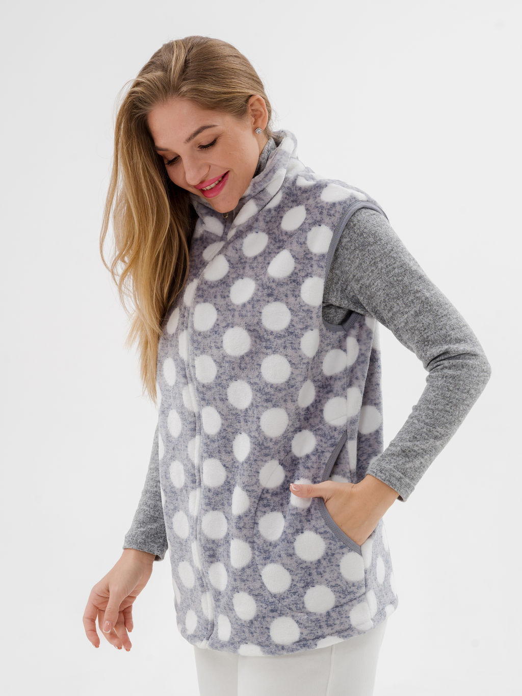 Жилет женский из ультрасофта Горох макси - Амадэль фото 8