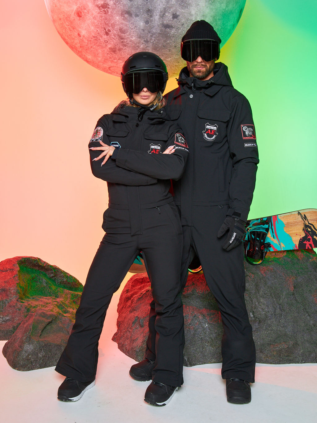 Женский сноубордический горнолыжный комбинезон Alpha Endless Aeternitas 223/2305 BLK - Черный  фото 41