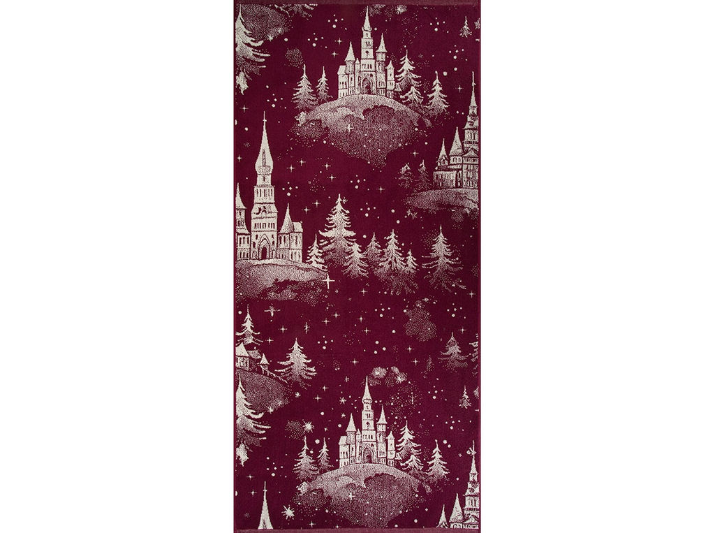 Полотенце махровое 6с102.411ж1 Зимняя сказка(кр.дерево1) 67х150см