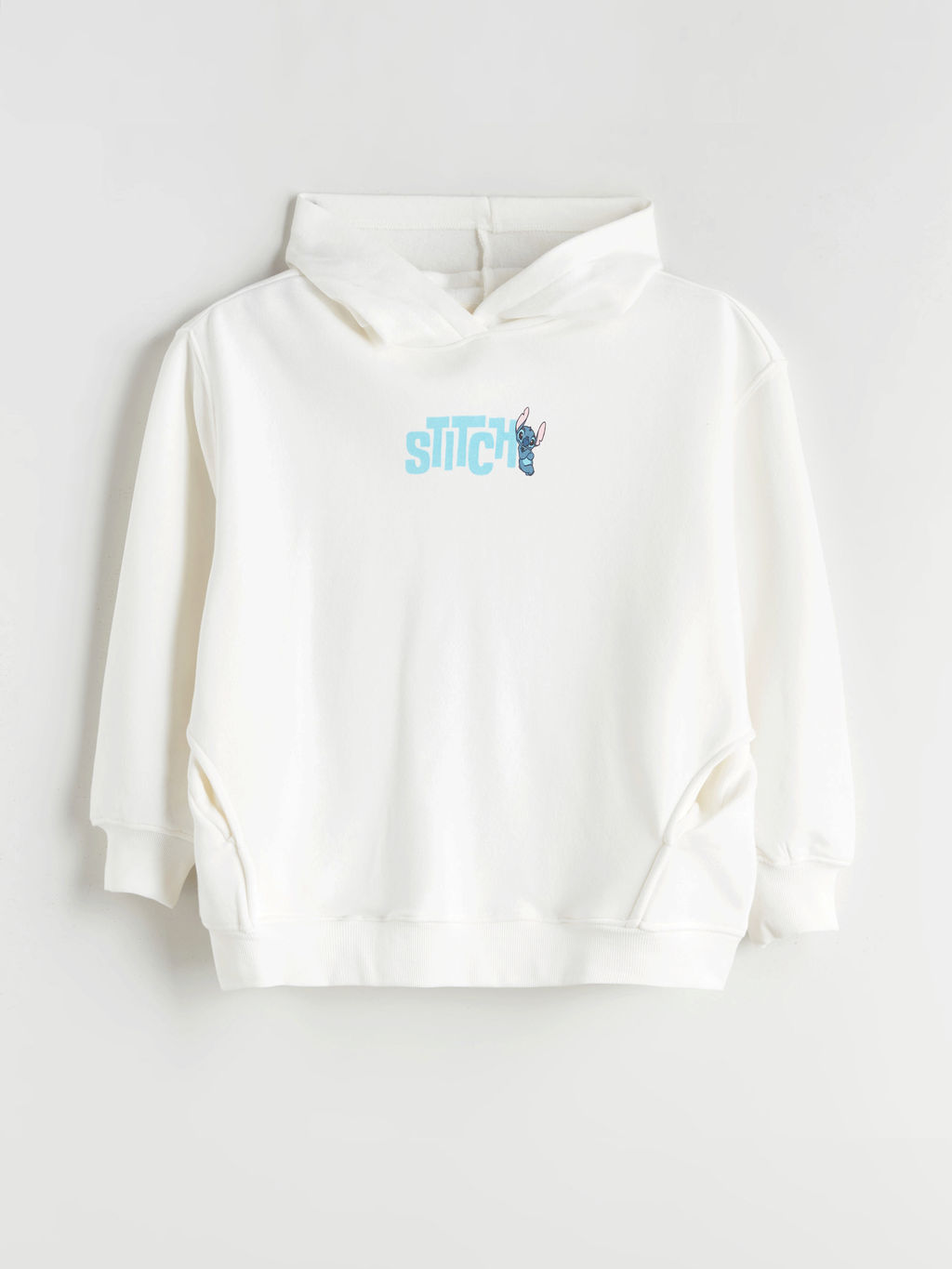 Kap??onlu Stitch Bask?l? K?z ?ocuk Sweatshirt