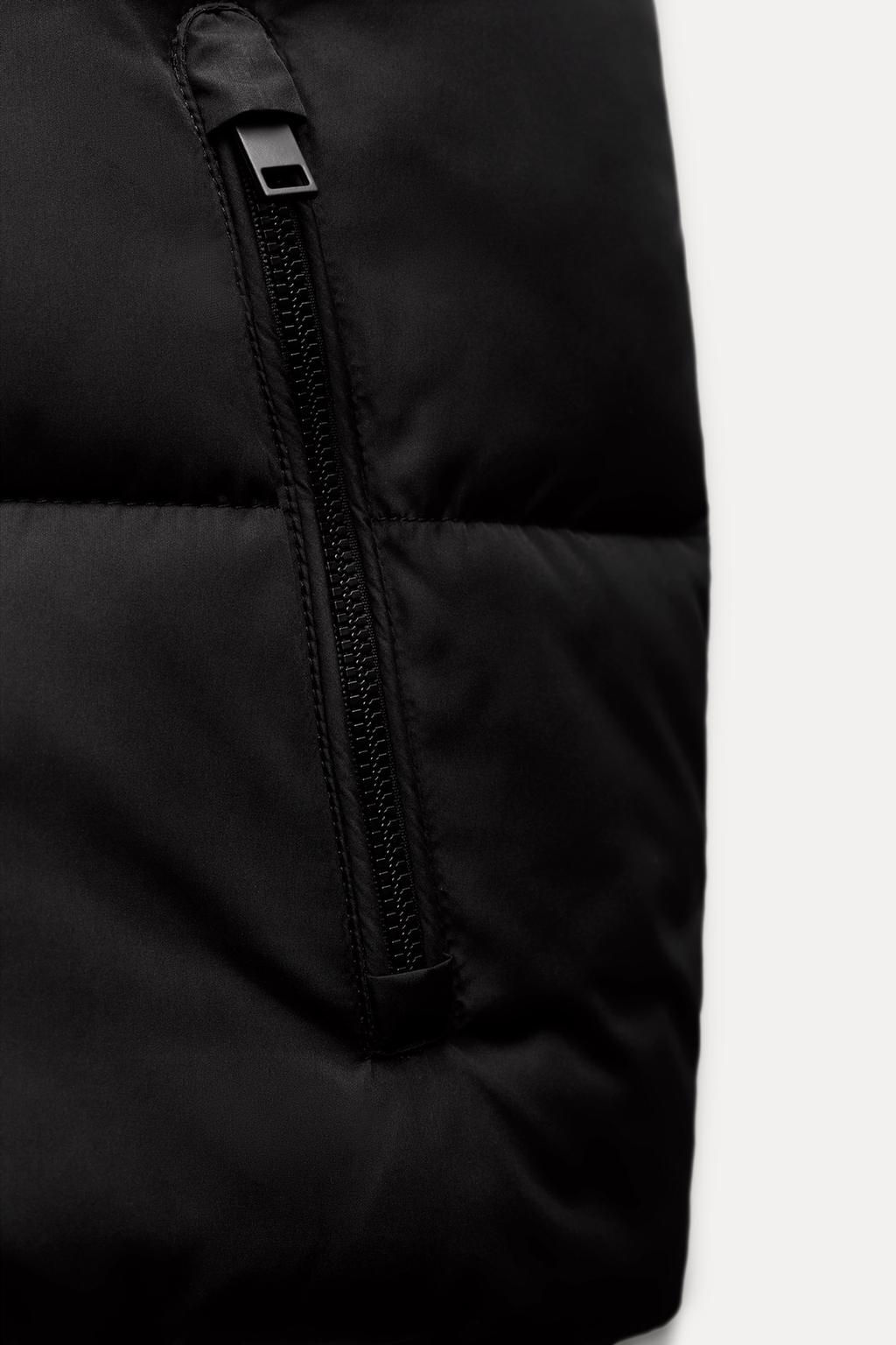 CONTRAST PUFFER GILET WITH HOOD - Zara фото 8