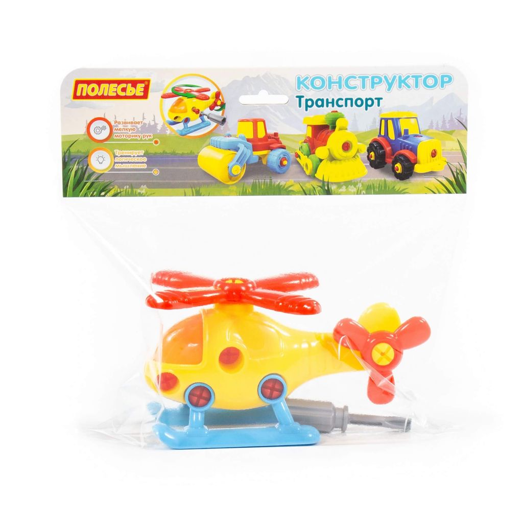Конструктор-транспорт Вертолёт (16 элементов) (в пакете) - Полесье фото 5