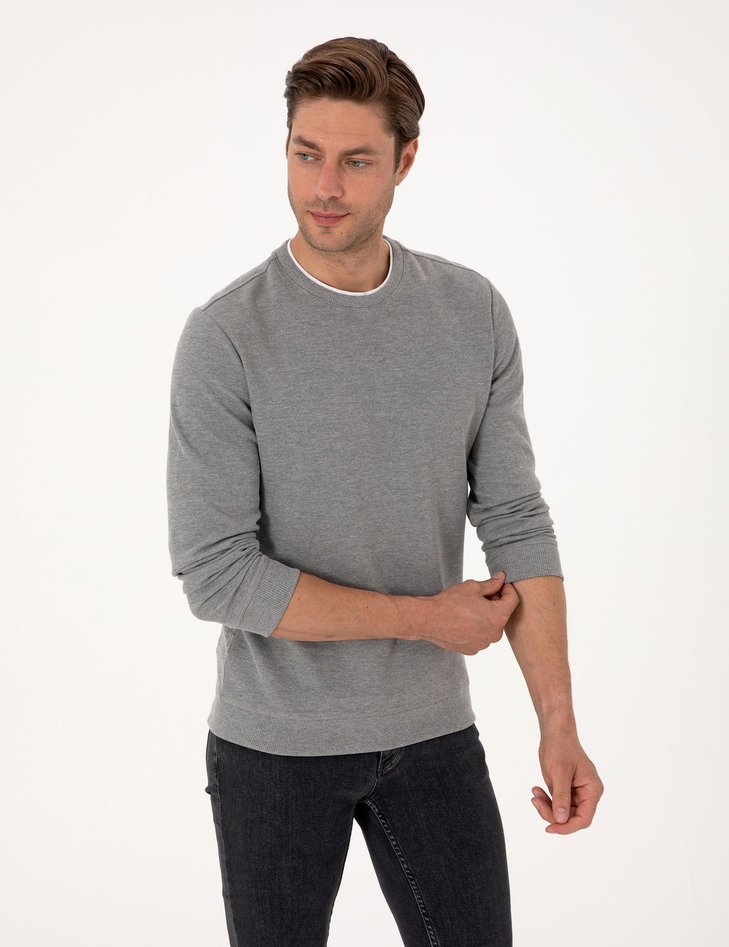 Gri Melanj Regular Fit Sweatshirt - Pierre cardin фото 3