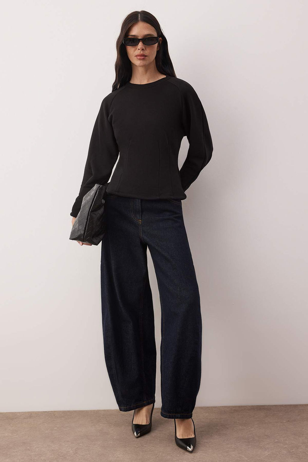 Ac?k Sar? Kal?n Sardonsuz Belden Oturmal? Bisiklet Yaka Orme Sweatshirt TWOAW26SW00068 - Trendyolmilla фото 13