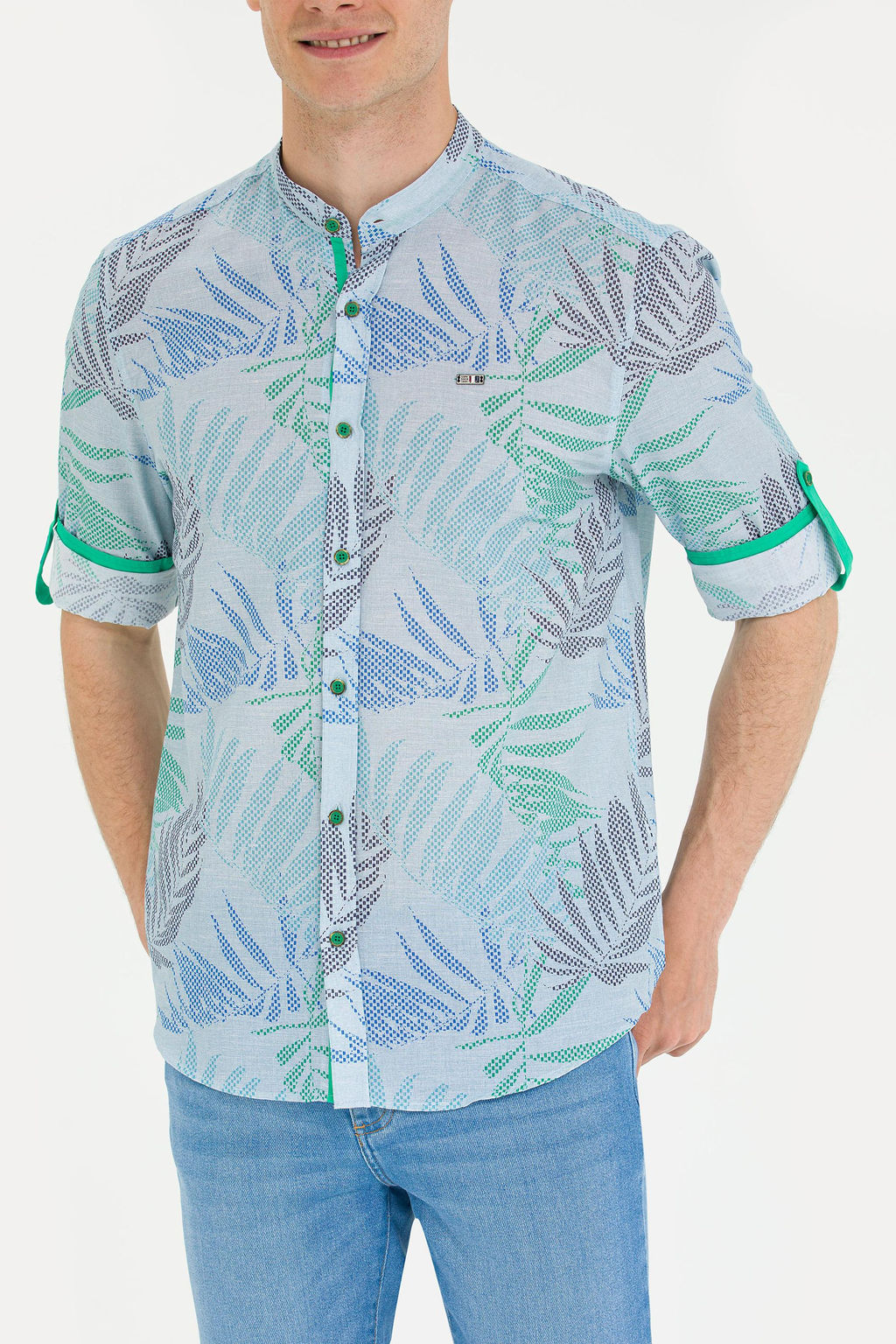 U. S. Polo Assn Мужская зеленая рубашка с длинным рукавом - U.s. polo assn фото 6