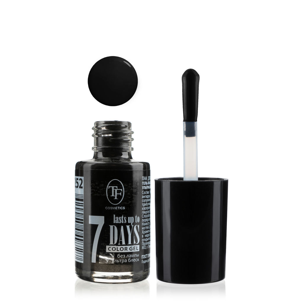 TF Лак для ногтей COLOR GEL тон 252 Black/Чёрный 8мл